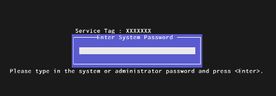 Dell Without Suffix Master Password Screen Image